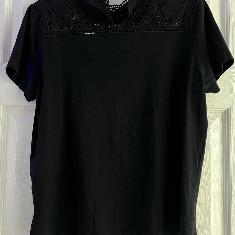 Maje Black Top With Lace Detail New W Tag Maje Size 3 🖤 - Picture 5 of 9